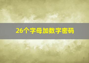 26个字母加数字密码