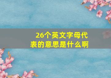 26个英文字母代表的意思是什么啊