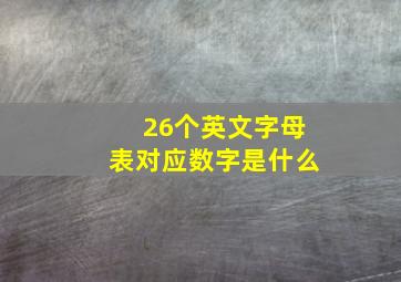 26个英文字母表对应数字是什么