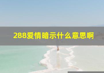 288爱情暗示什么意思啊