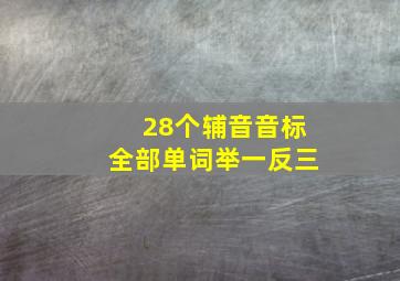 28个辅音音标全部单词举一反三