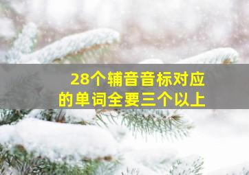 28个辅音音标对应的单词全要三个以上