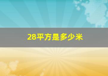 28平方是多少米