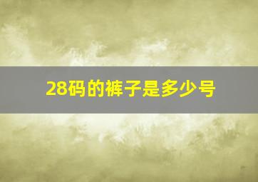 28码的裤子是多少号