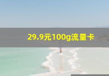 29.9元100g流量卡