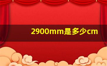 2900mm是多少cm