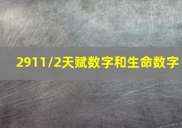 2911/2天赋数字和生命数字