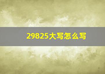 29825大写怎么写