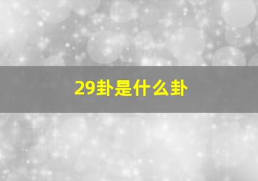 29卦是什么卦