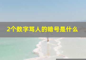 2个数字骂人的暗号是什么