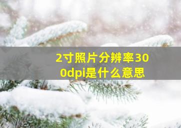 2寸照片分辨率300dpi是什么意思