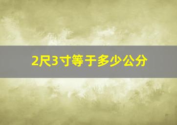 2尺3寸等于多少公分