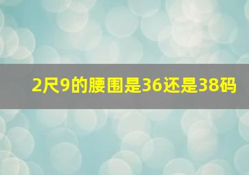 2尺9的腰围是36还是38码