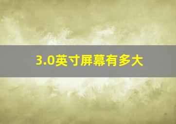 3.0英寸屏幕有多大