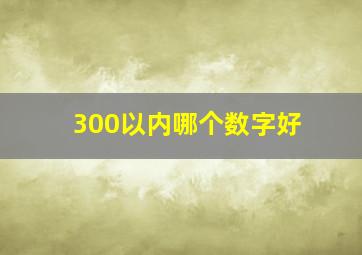 300以内哪个数字好