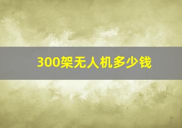 300架无人机多少钱