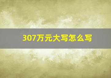 307万元大写怎么写