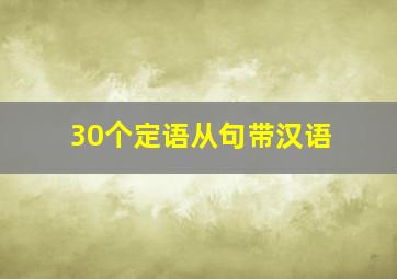 30个定语从句带汉语