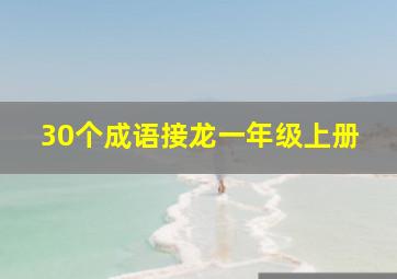 30个成语接龙一年级上册