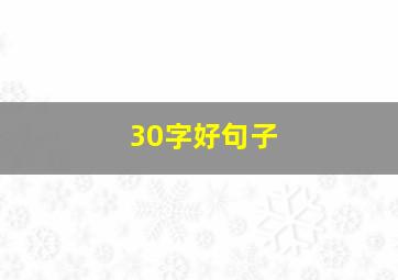 30字好句子