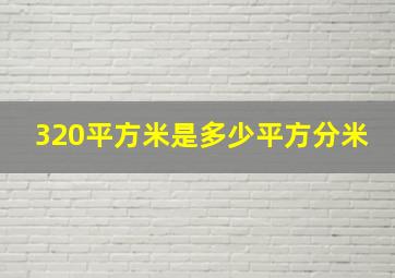 320平方米是多少平方分米