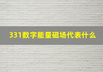 331数字能量磁场代表什么