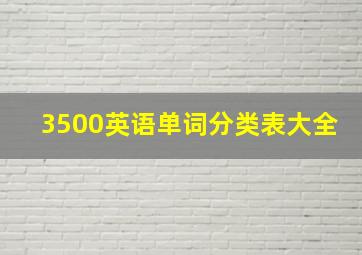 3500英语单词分类表大全