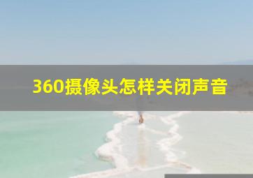 360摄像头怎样关闭声音