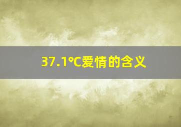 37.1℃爱情的含义