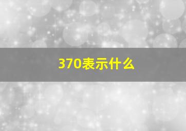 370表示什么