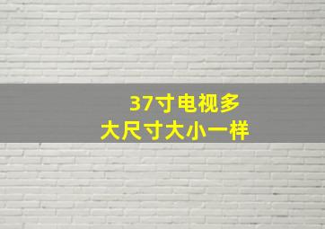 37寸电视多大尺寸大小一样