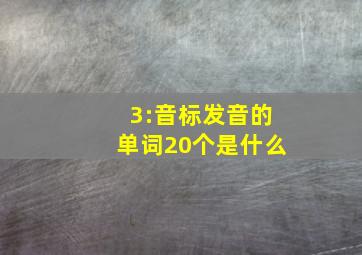 3:音标发音的单词20个是什么