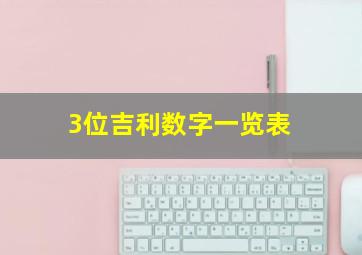 3位吉利数字一览表