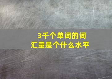 3千个单词的词汇量是个什么水平