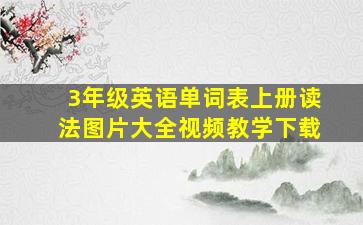 3年级英语单词表上册读法图片大全视频教学下载