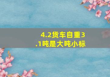 4.2货车自重3.1吨是大吨小标