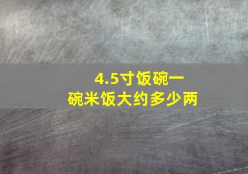 4.5寸饭碗一碗米饭大约多少两