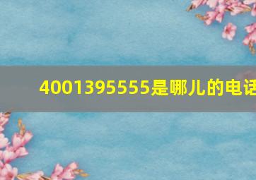 4001395555是哪儿的电话