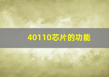 40110芯片的功能