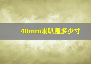 40mm喇叭是多少寸