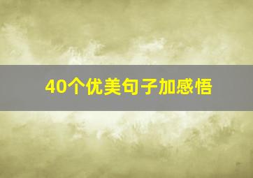 40个优美句子加感悟