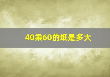 40乘60的纸是多大