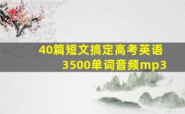 40篇短文搞定高考英语3500单词音频mp3