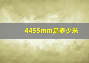 4455mm是多少米