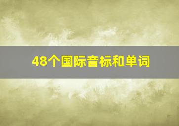 48个国际音标和单词