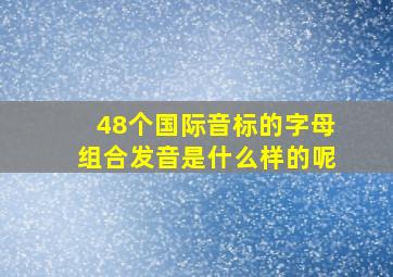 48个国际音标的字母组合发音是什么样的呢