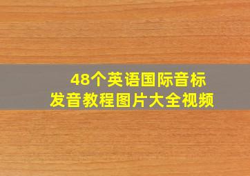 48个英语国际音标发音教程图片大全视频