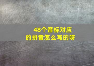 48个音标对应的拼音怎么写的呀