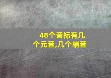 48个音标有几个元音,几个辅音