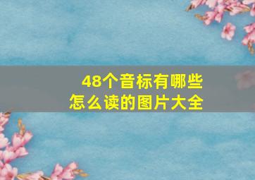 48个音标有哪些怎么读的图片大全